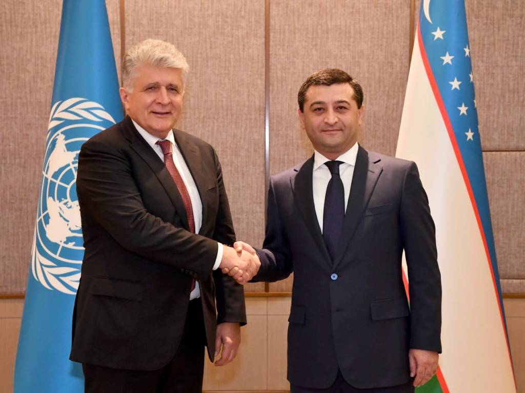 Minister of Foreign Affairs of the Republic of Uzbekistan, Bakhtiyor Saidov with the Assistant Secretary-General of the United Nations, Miroslav Jenča